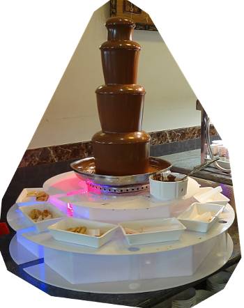 [Bild: Chokladfonten på Wok-buffén vid hamnen. Las Palmas. Gran Canaria.]